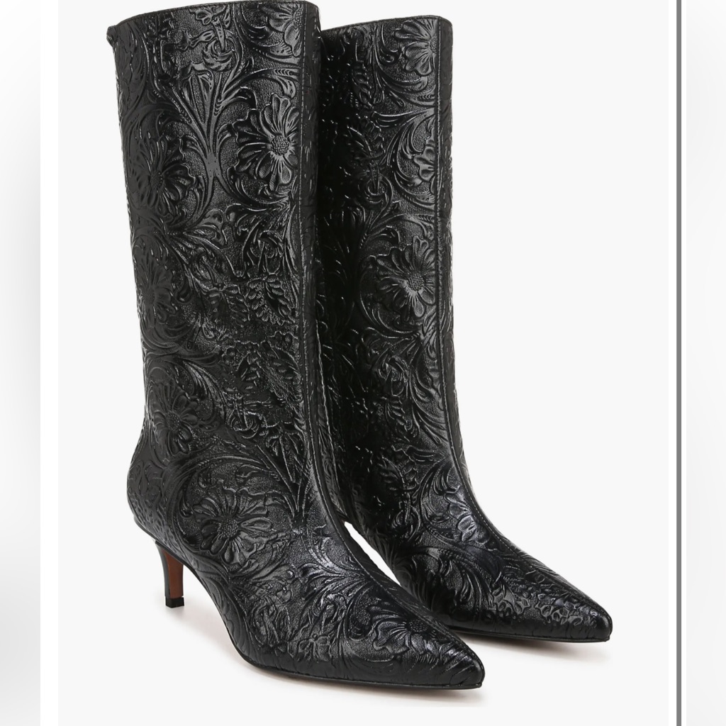 Franco Sarto Amari Embossed Mid Calf Boot Size 9